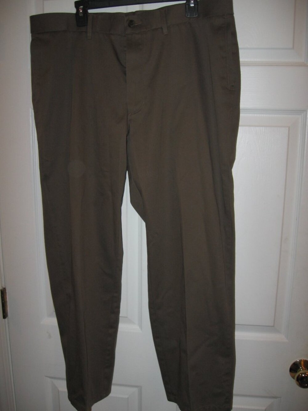 Haggar H26 Flat Front Dress Pants Men's 40 x 29 OD Green No Iron